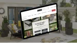 iPad of Chimes website in front of outdoor furniture