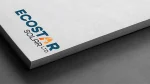 Ecostar solar logo on paper mockup